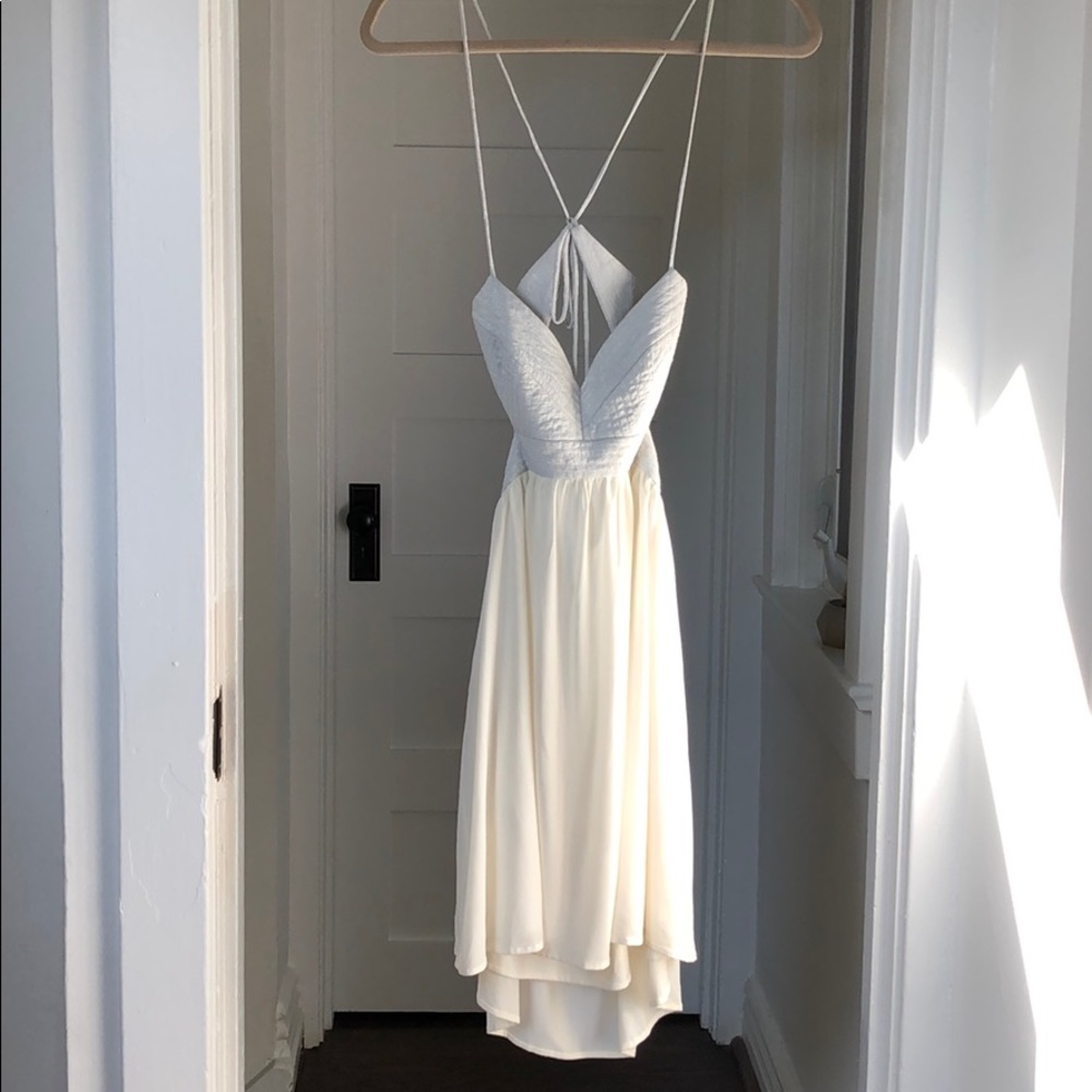 BCBGMAXAZRIA Backless Cut Out Cocktail Dress